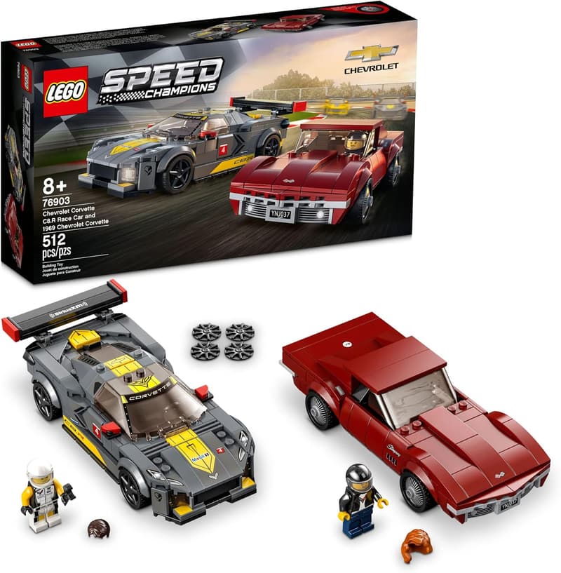 LEGO Speed Champions 1969 Corvette & C8.R Race Car Set