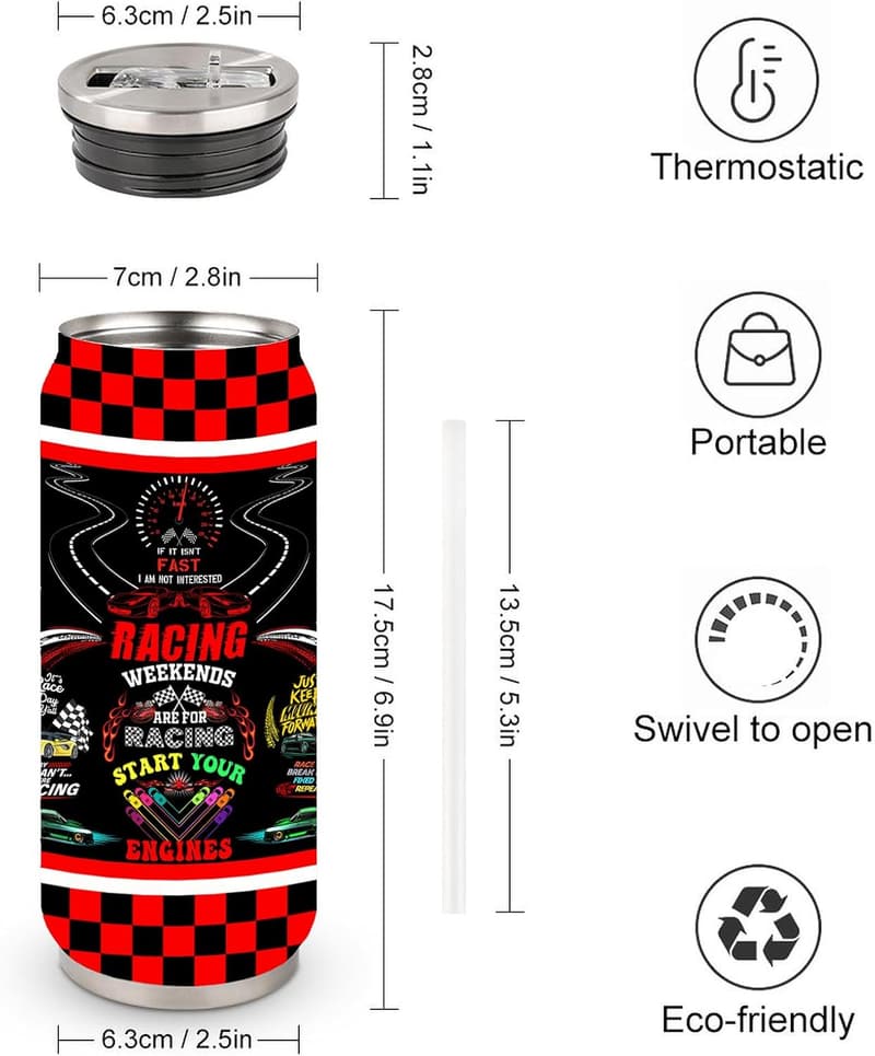 Racing Travel Coffee Mug - 17oz Stainless Steel for Enthusiasts