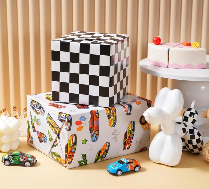 Race Car Reversible Wrapping Paper Roll - 17.5in x 33ft