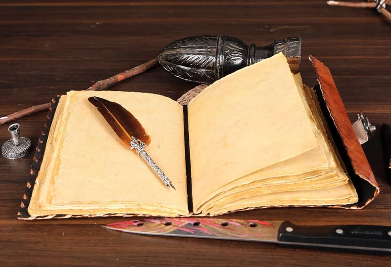 Hocus Pocus Leather Spell Book Journal for Halloween Decor