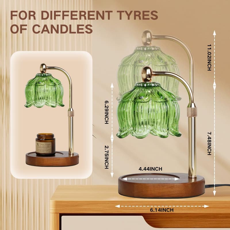 Electric Candle Warmer Lamp with Timer & Dimmer for Women