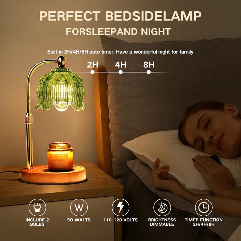 Electric Candle Warmer Lamp with Timer & Dimmer for Women