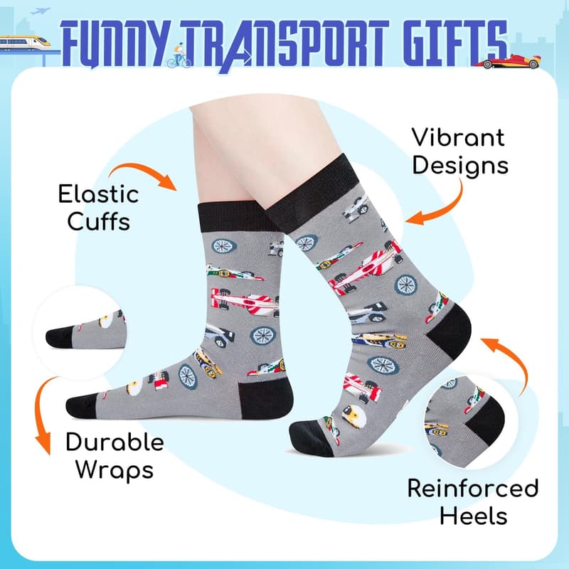Tractor Trucking Socks - Funny Novelty Gifts for Men and Teens
