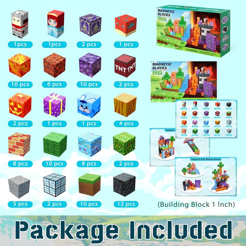 100PCS Magnetic Building Blocks Set - STEM Toys for Kids 3+