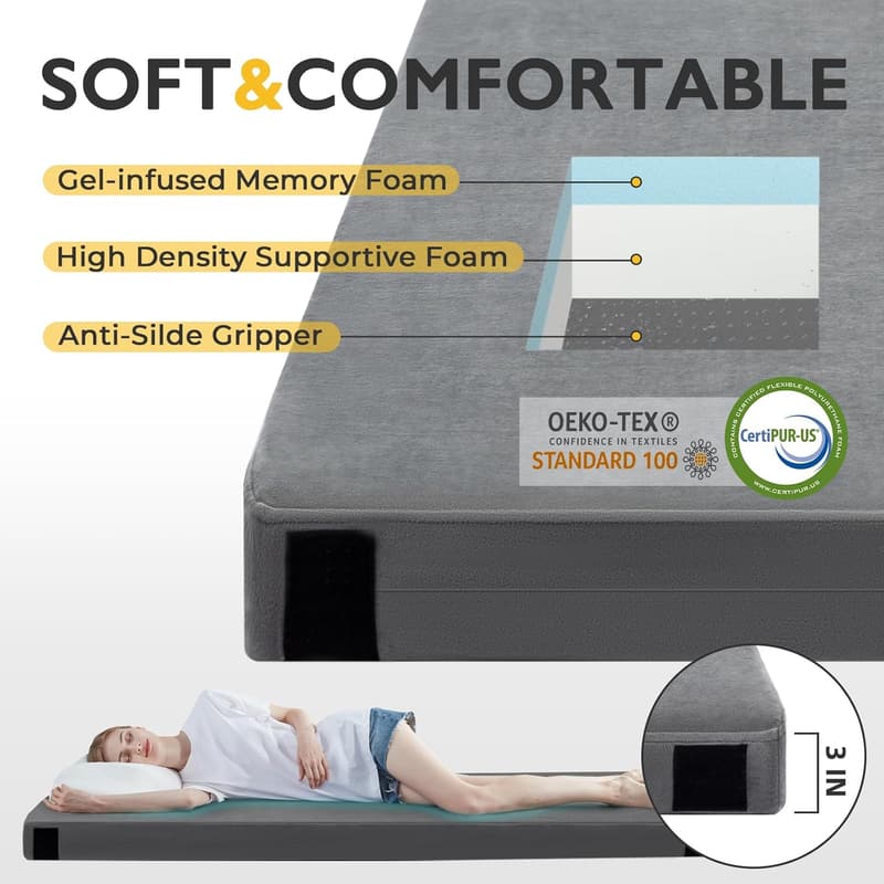 Comfortable Sleeping Pad for Adults with Removable Travel Bag