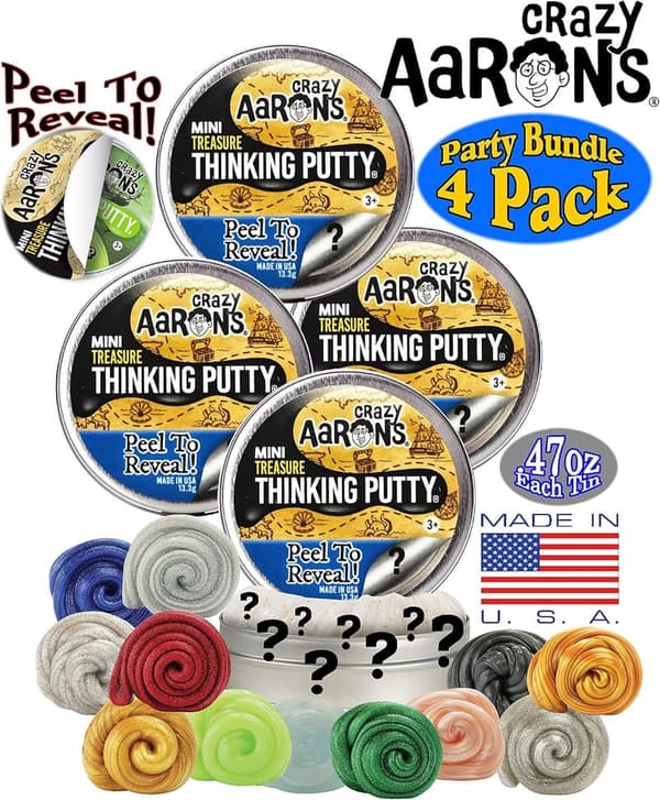 Treasure Surprise Mini Putty Tins Gift Set - 4 Pack Assorted