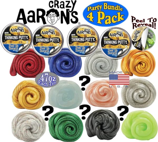 Treasure Surprise Mini Putty Tins Gift Set - 4 Pack Assorted