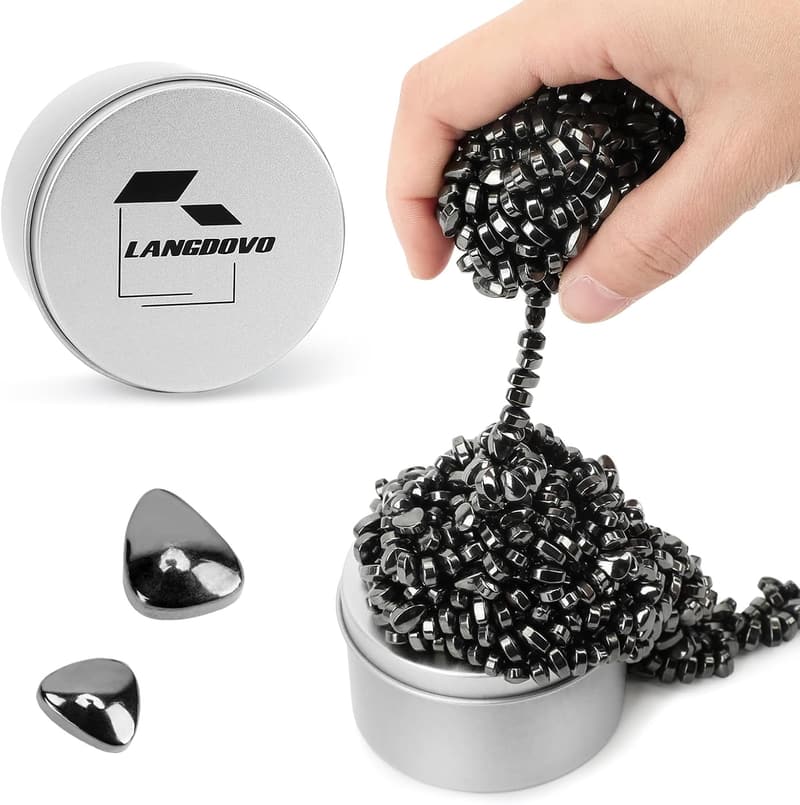 Fidget Magnetic Putty with 600 Beads - Fun Office Toy (Black)