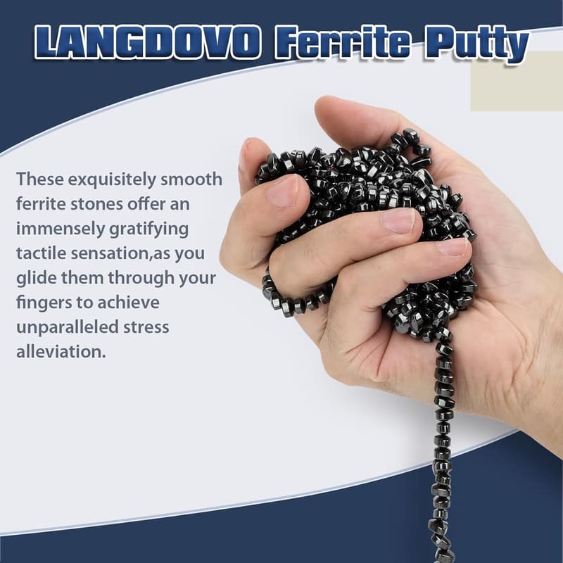 Fidget Magnetic Putty with 600 Beads - Fun Office Toy (Black)