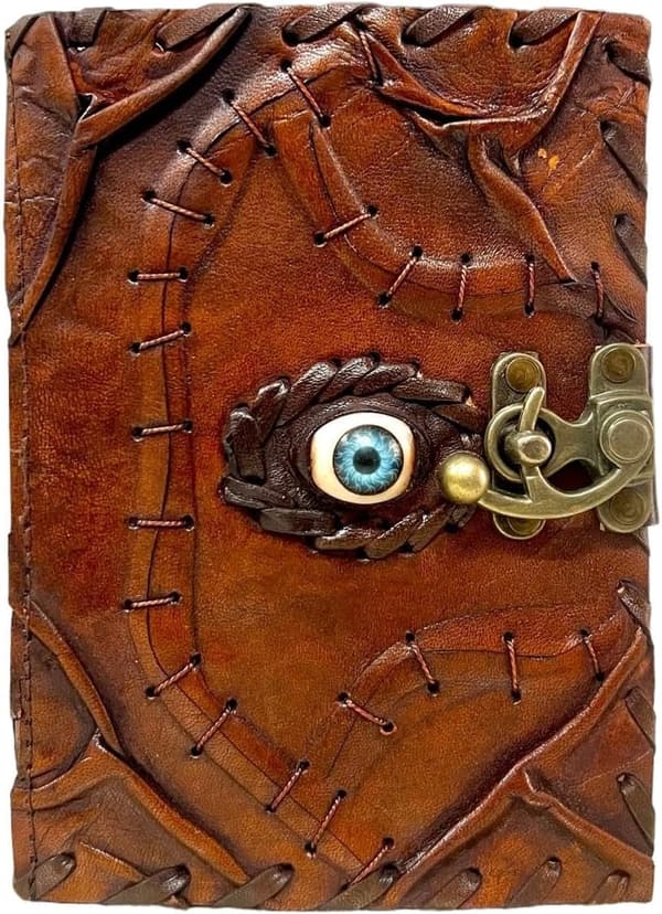 Hocus Pocus Vintage Leather Spell Book Journal with Lock
