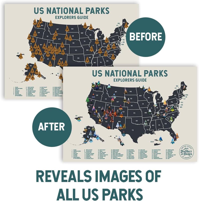 US National Parks Scratch-Off Travel Poster - 24