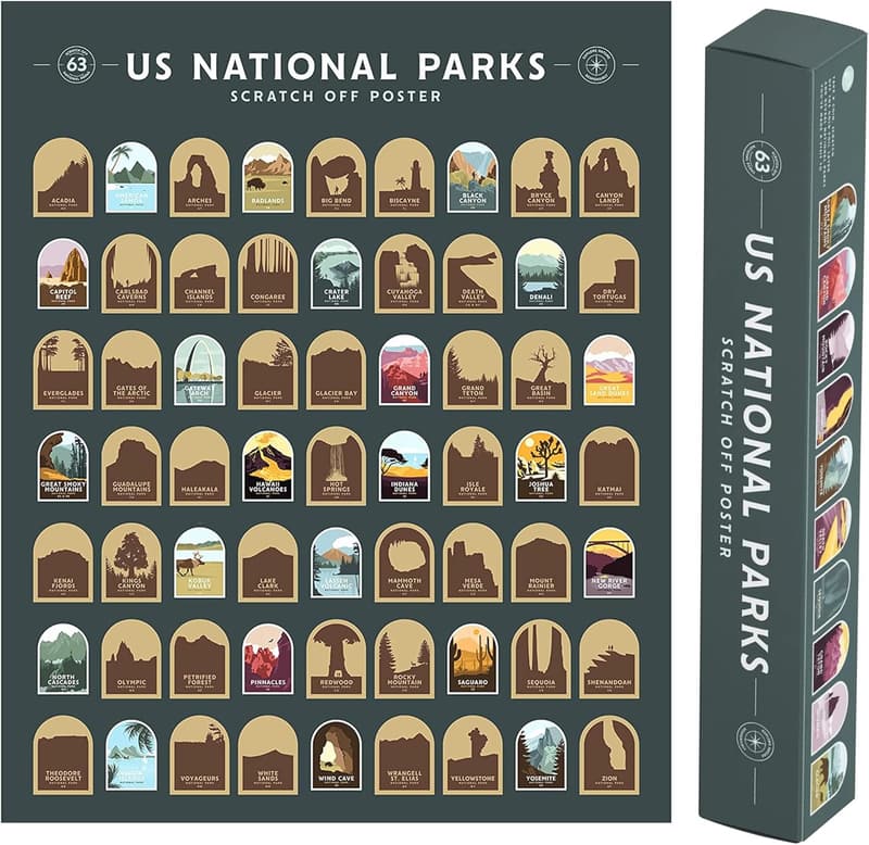 US National Parks Scratch Off Map – Travel Bucket List Adventure