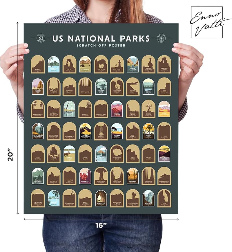 US National Parks Scratch Off Map – Travel Bucket List Adventure