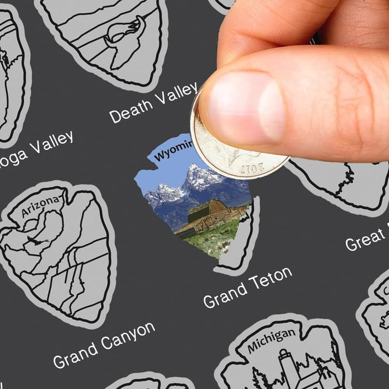 Scratch Off Map of US National Parks - Fits 12