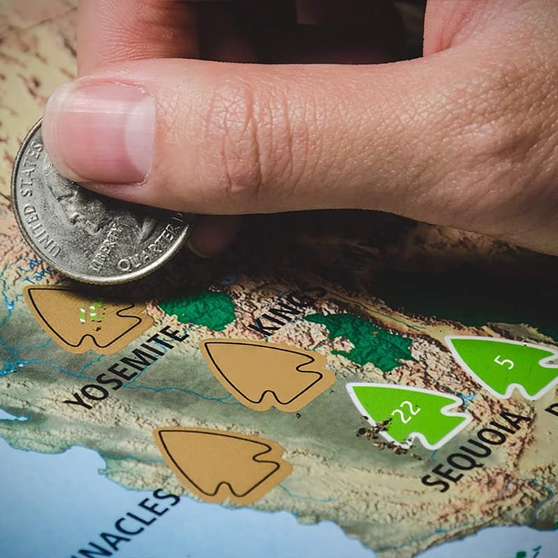 Scratch Off Travel Map for National Parks Adventure