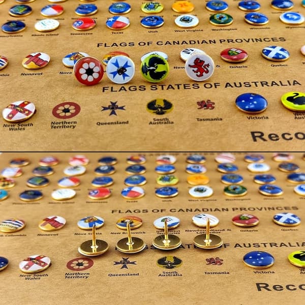 National Flag Decorative Push Pins - 291pcs for Home & Office