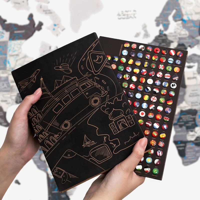 World Map Push Pins - Creative National Flag Thumbtacks