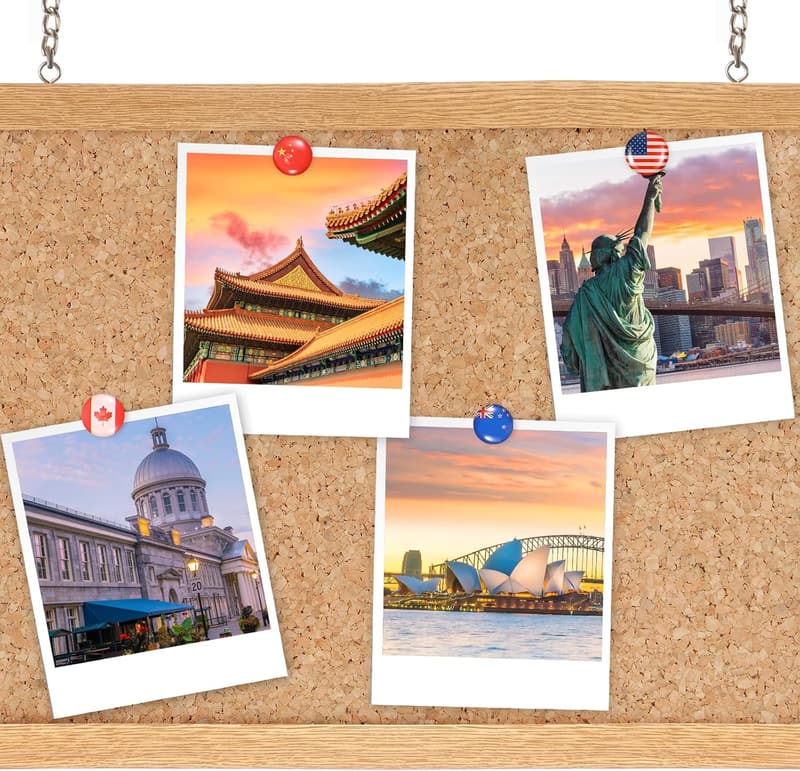 Creative World Map Flag Push Pins - 289 Pcs Thumb Tacks