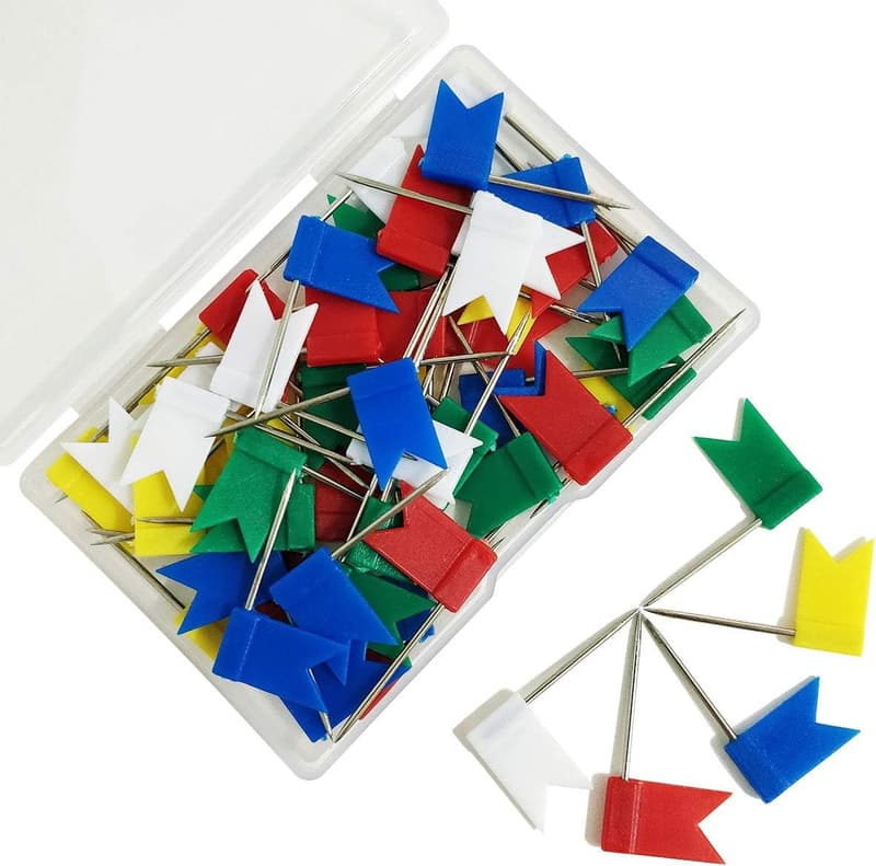 Multi-Color Travel Map Push Pins - 60 Pieces