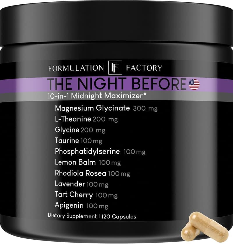 Midnight Sleep Aid & Stress Relief Supplement (120 Capsules)
