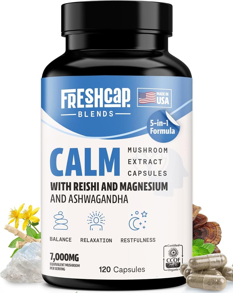 Calm Gummies with Reishi & Ashwagandha - Vegan Supplement, 60 Count
