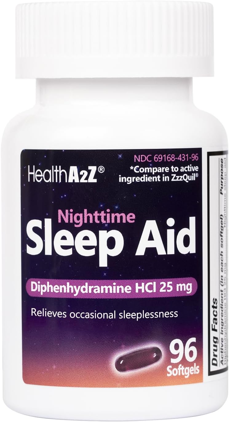 Sleep Aid Softgels with Diphenhydramine HCl 25mg - 96 Count