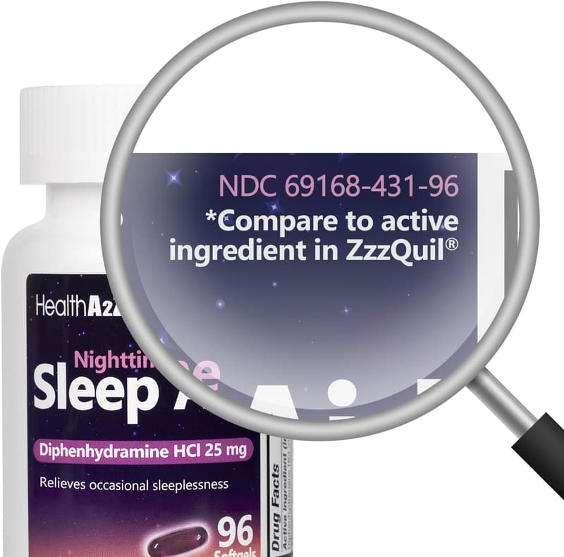 Sleep Aid Softgels with Diphenhydramine HCl 25mg - 96 Count