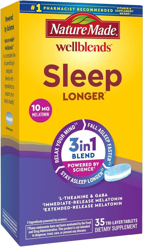 Melatonin Sleep Supplement with L-Theanine & GABA, 35 Tablets