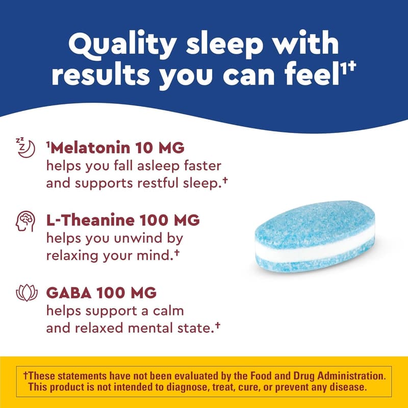 Melatonin Sleep Supplement with L-Theanine & GABA, 35 Tablets