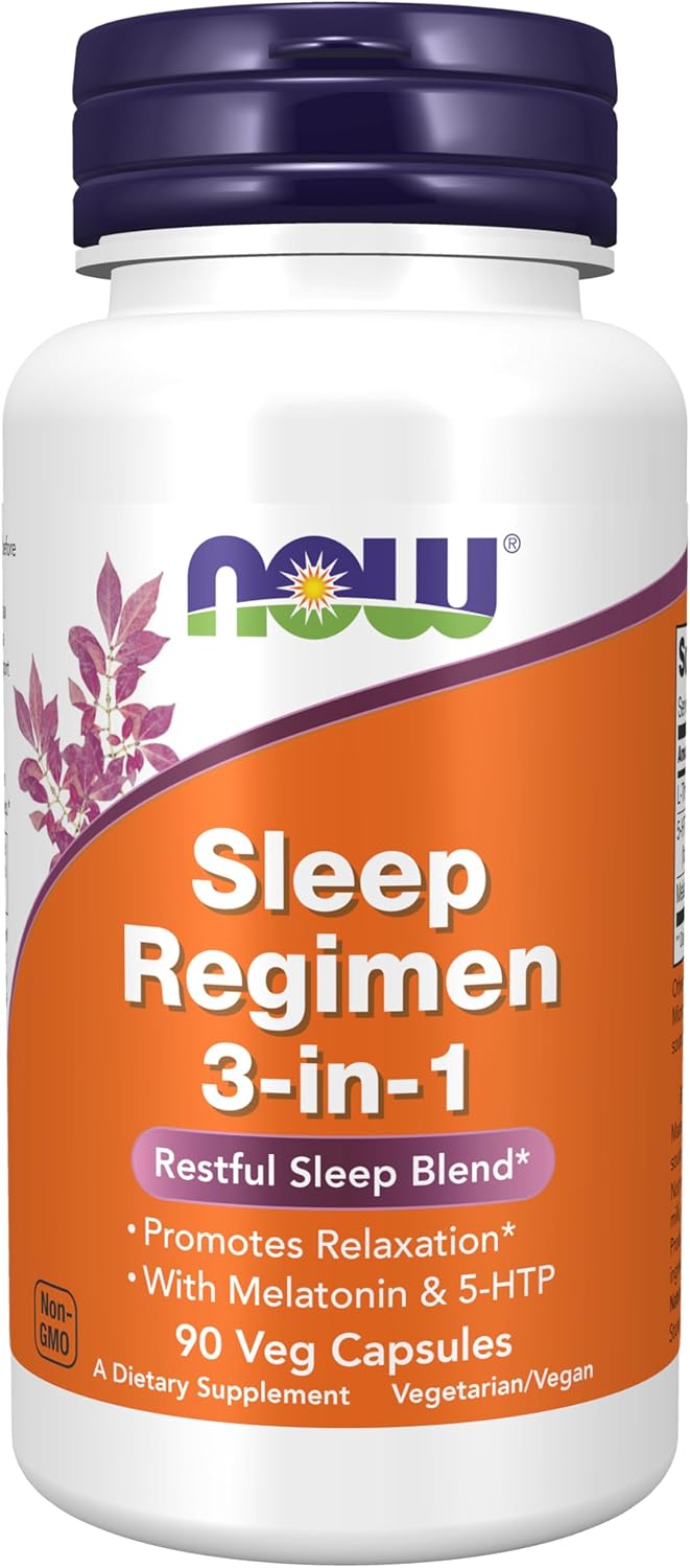 Sleep Regimen Supplement with Melatonin, 5-HTP & L-Theanine, 90 Veg Capsules
