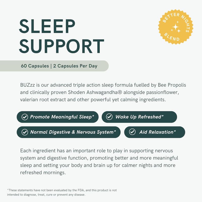 Sleep Support Capsules with Bee Propolis – 60 Vegetable Caps