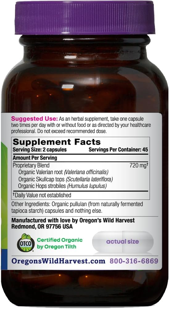 Organic Muscle Relax Herbal Supplement Capsules with Valerian