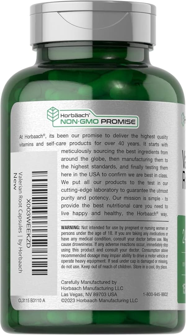 Valerian Root Extract Capsules 2400mg | Non-GMO, Gluten-Free