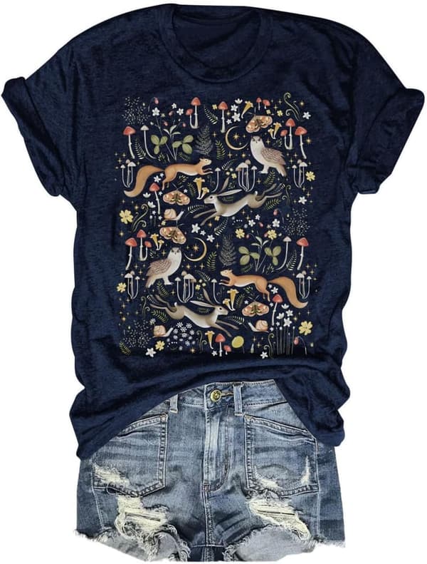 Vintage Butterfly & Moth Graphic Tee for Women