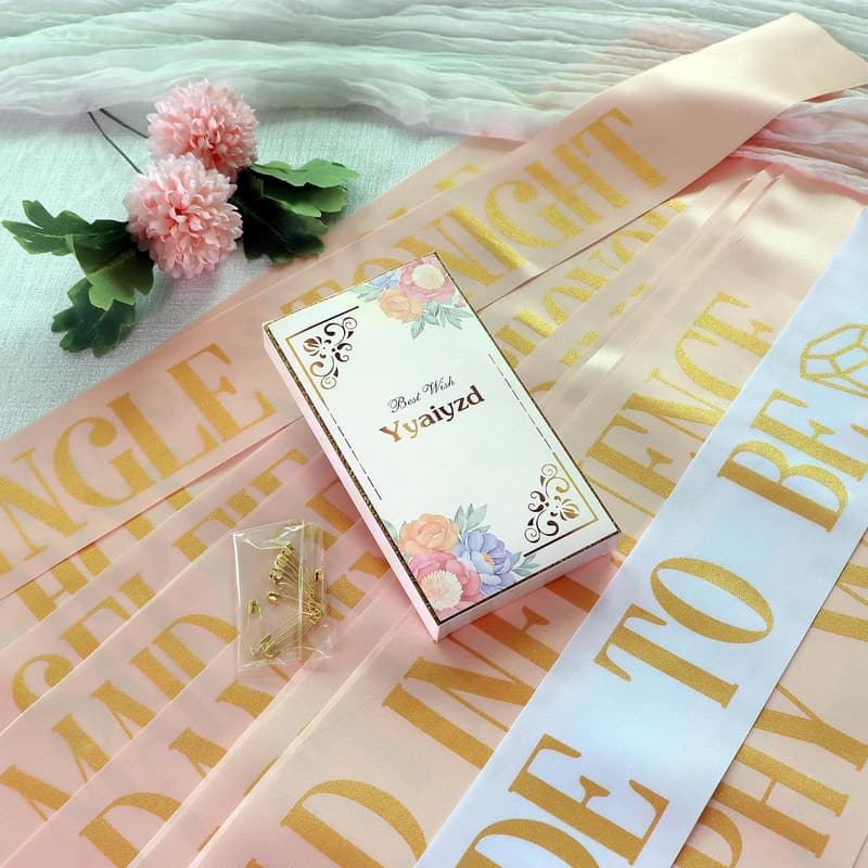 Bride & Bridesmaid Bachelorette Party Sashes - 12 Pack