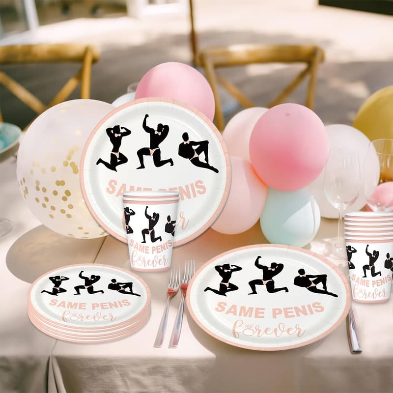 Bachelorette Party Supplies - Naughty Plates & Decorations Set