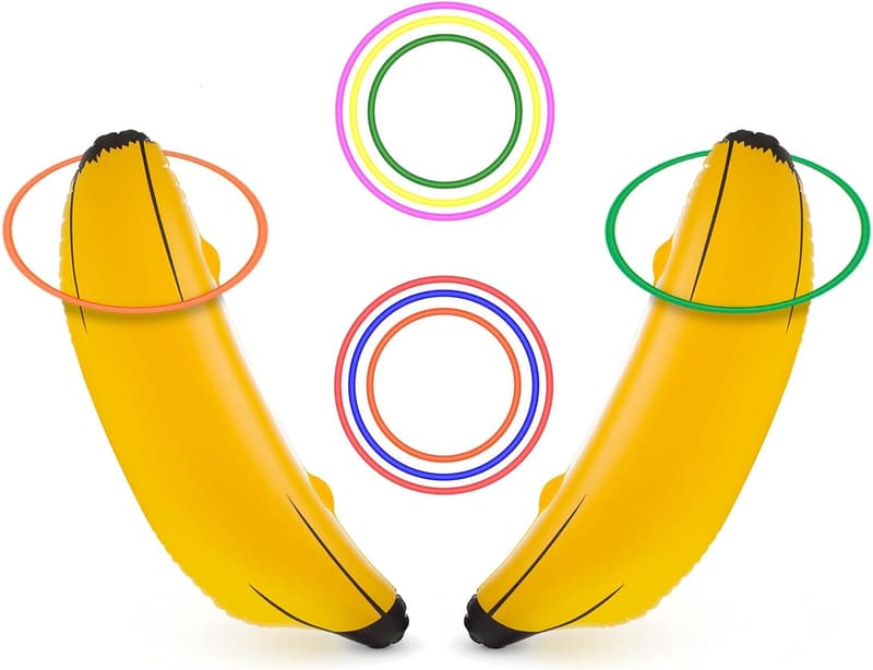 Bachelorette Party Inflatable Banana Ring Toss Game (2 Bananas, 6 Rings)