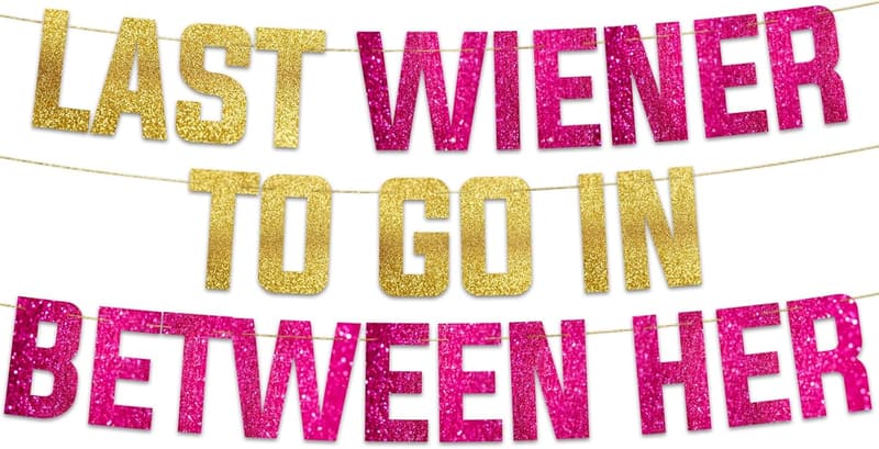 Bachelorette Party Gold Glitter Banner Decor