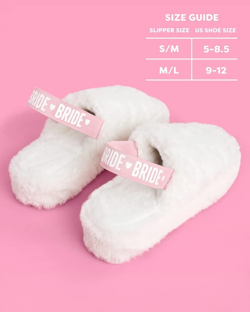 Bachelorette Party White Fur Bride Sandals