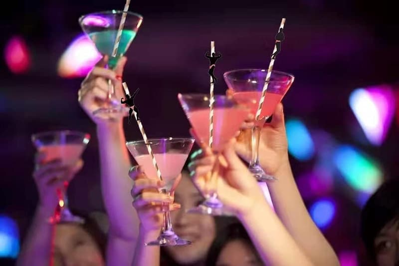 Bachelorette Party Stripper Pole Dancer Straws - 24 Pack