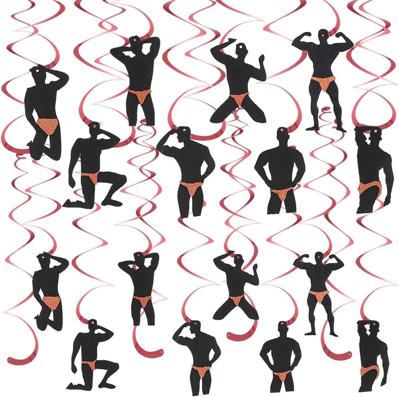 Rose Gold Bachelorette Party Hanging Swirls Decorations – 30 Pcs