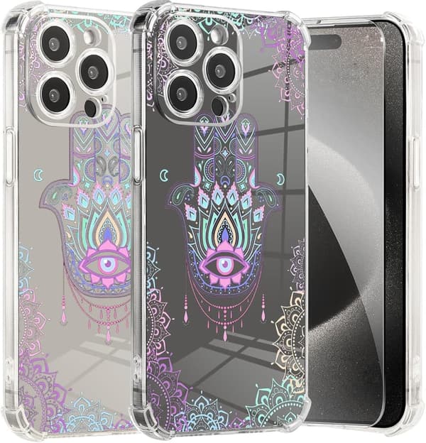 Witchy Eye Design iPhone 15 Case with Screen Protector
