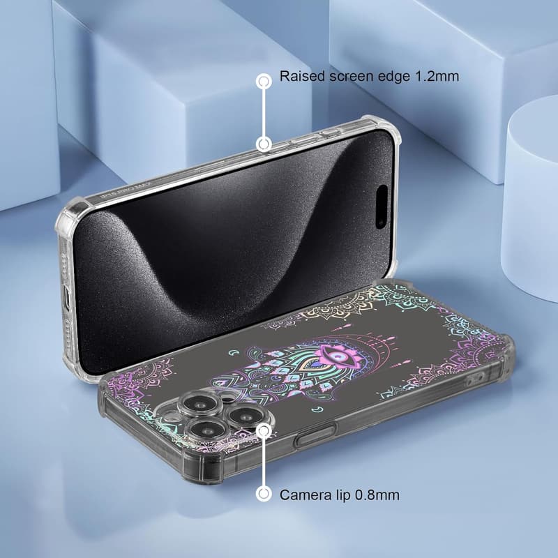 Witchy Eye Design iPhone 15 Case with Screen Protector