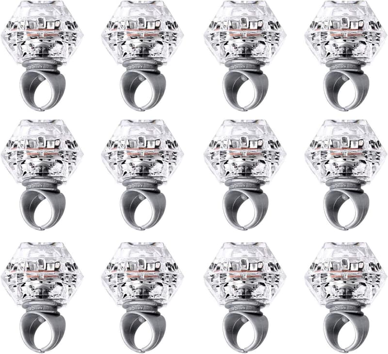 Bachelorette Party LED Light-Up Bling Rings - 13 Pack