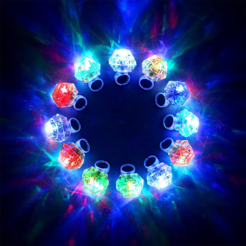 Bachelorette Party LED Light-Up Bling Rings - 13 Pack