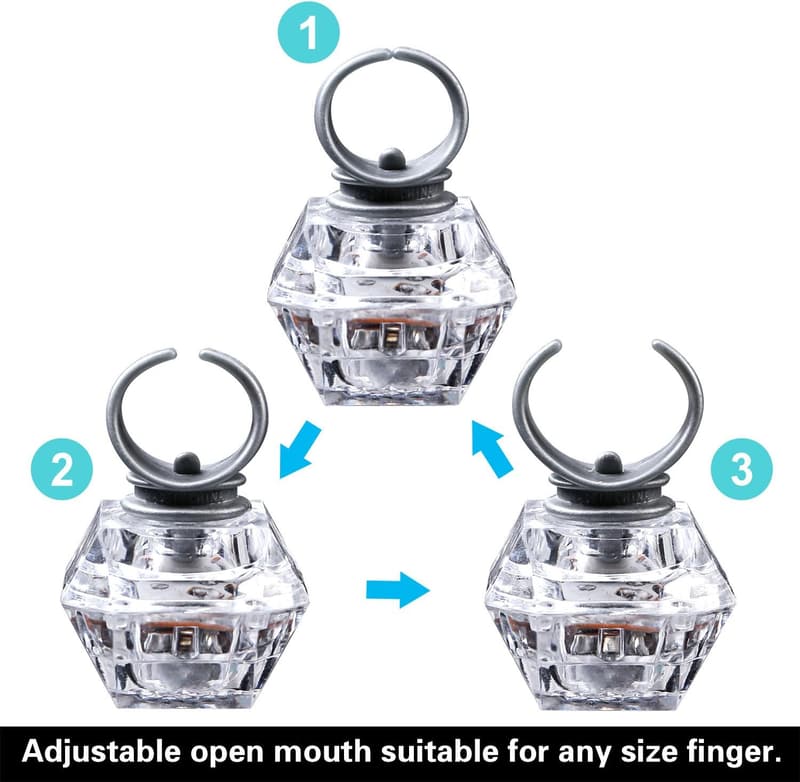 Bachelorette Party LED Light-Up Bling Rings - 13 Pack