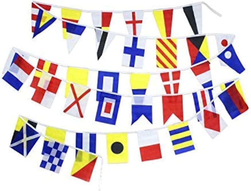Nautical Maritime Signal Flag Set - 40 Flags, 8x12 inches