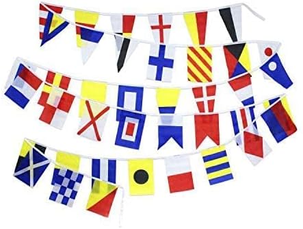 Nautical Maritime Signal Flag Set - 40 Flags, 8x12 inches