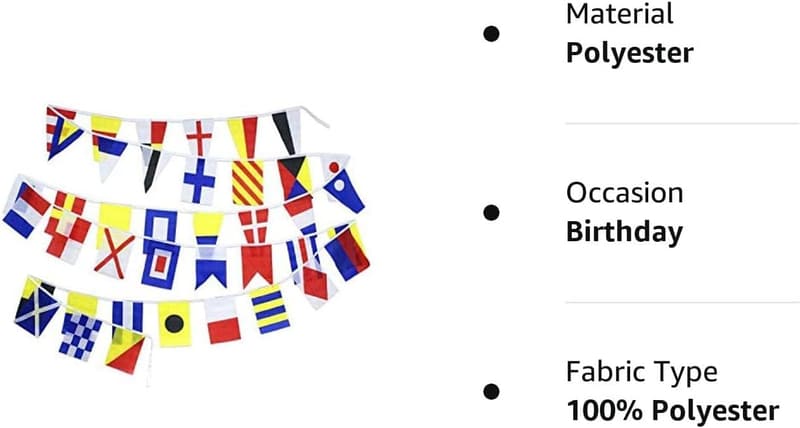 Nautical Maritime Signal Flag Set - 40 Flags, 8x12 inches