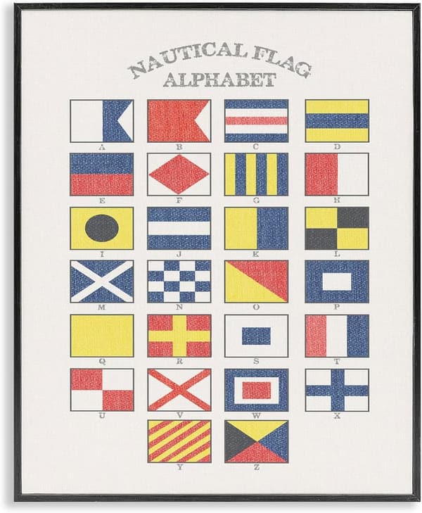 Nautical Flag Alphabet Wall Art by Daphne Polselli, 11x14